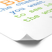 ガンジー引用文ポスターは変更バタフライデザイン ポスター (角)