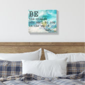 ガンジー引用文ラップのキャンバスアート変化する キャンバスプリント (インサイチュ (寝室))