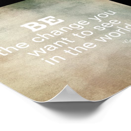 ガンジー引用文変更ポスタやる気を起こさせるー ポスター (角)