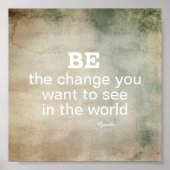 ガンジー引用文変更ポスタやる気を起こさせるー ポスター (正面)