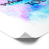 ガンジー引用文水の色のターコイズと紫 ポスター (角)