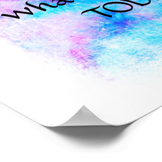 ガンジー引用文水の色のターコイズと紫 ポスター (角)