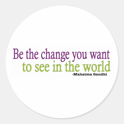 ガンジー引用文 ラウンドシール (正面)