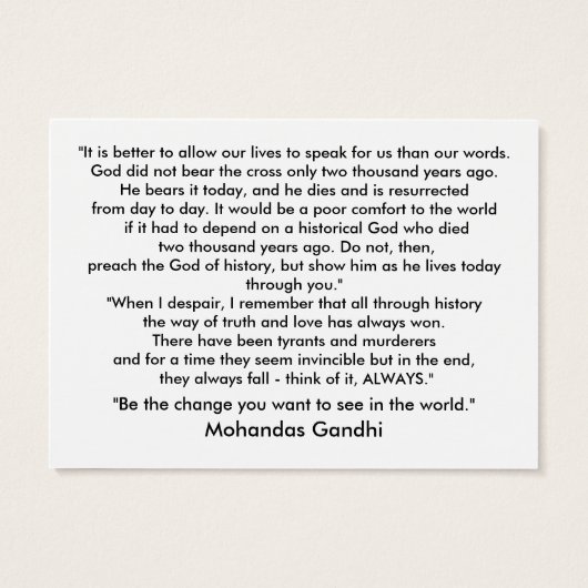 ガンジー引用文 – 善と神 (裏面)