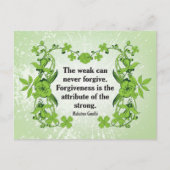ガンジー引用文...弱い者は絶対に許せない… ポストカード (正面)