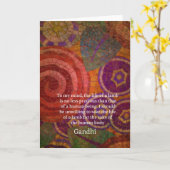 ガンジー感動的動物の権利引用文アート カード (黄色い花)
