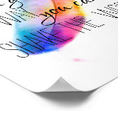 ガンジー感動的引用文カラフルフェザーアート ポスター (角)