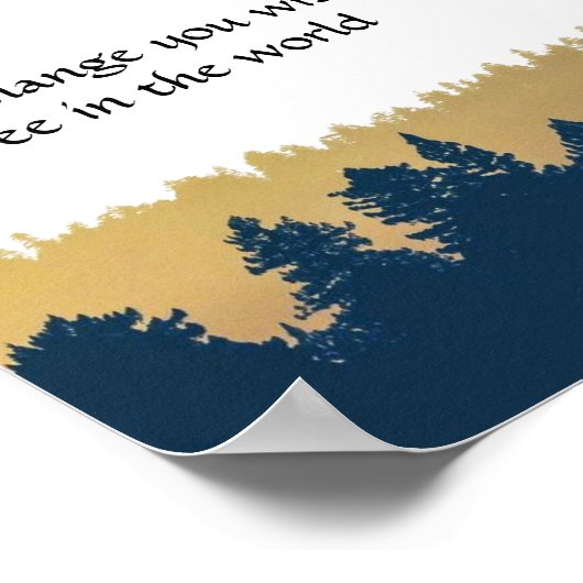 ガンジー感動的引用文ポスターアートプリント ポスター (角)