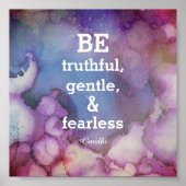 ガンジー感動的引用文ポスターウォーター色 ポスター (正面)