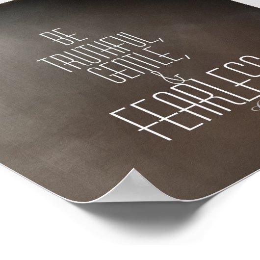 ガンジー感動的引用文ポスターグレー ポスター (角)