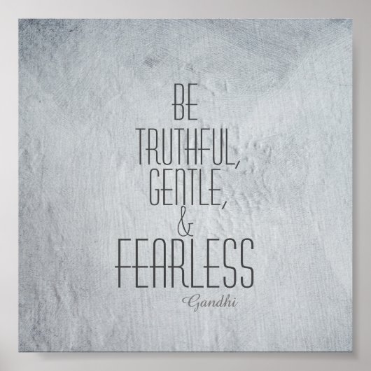ガンジー感動的引用文ポスターグレー ポスター (正面)