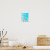 ガンジー感動的引用文ポスターブルー自然アート ポスター (キッチン)