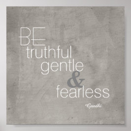 ガンジー感動的引用文ポスター白灰色 ポスター