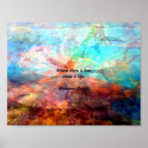 ガンジー感動的引用文 – 愛、人生、希望について ポスター