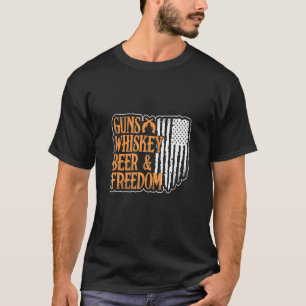 ガンズウイスキー&フリーダムアルコールドリンクウイスキー Tシャツ