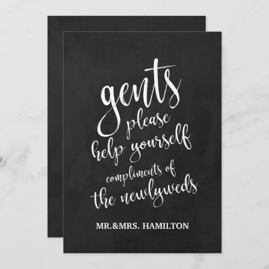 ガンズバスルーム手頃バスケットチョークボード標識 招待状 (正面/裏面)