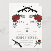 ガンズ&ローゼズ風 ベビーの性別発表招待状 招待状 (正面/裏面)