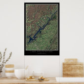 ガンターズビルアラバマ湖宇宙衛星地図 ポスター (キッチン)