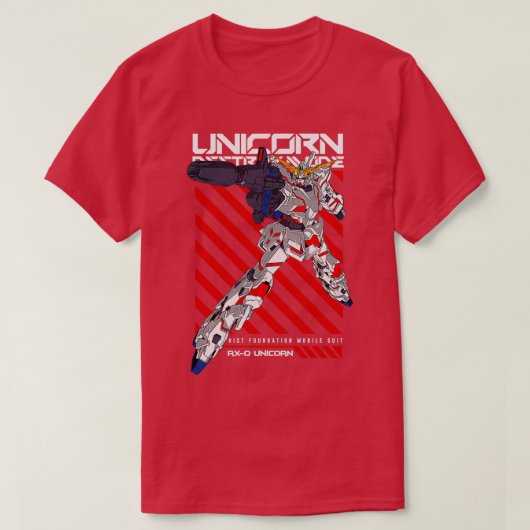ガンダムRX0 Unicorn破棄モード Tシャツ (デザイン正面)