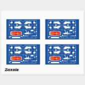 ガンダムrx 78アムロ線ガンプラビルダーランナー趣味 長方形シール (シート)