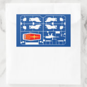 ガンダムrx 78アムロ線ガンプラビルダーランナー趣味 長方形シール (バッグ)