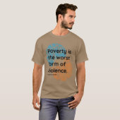 ガンディー家の貧困と暴力に関する名言 Tシャツ (正面フル)