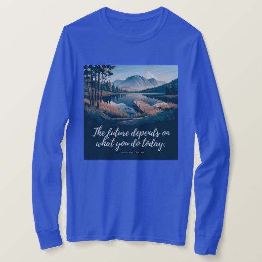 ガンディ生産性引用文Tシャツ Tシャツ (デザイン正面)