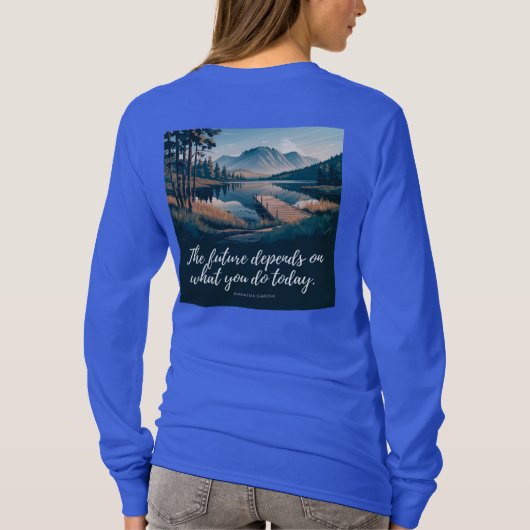 ガンディ生産性引用文Tシャツ Tシャツ (裏面)