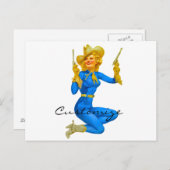 ガントートピンアップ女性のカーボーイThunder_Cove ポストカード (正面/裏面)