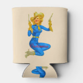 ガントートピンアップ女性のカーボーイThunder_Cove 缶クーラー (裏面)