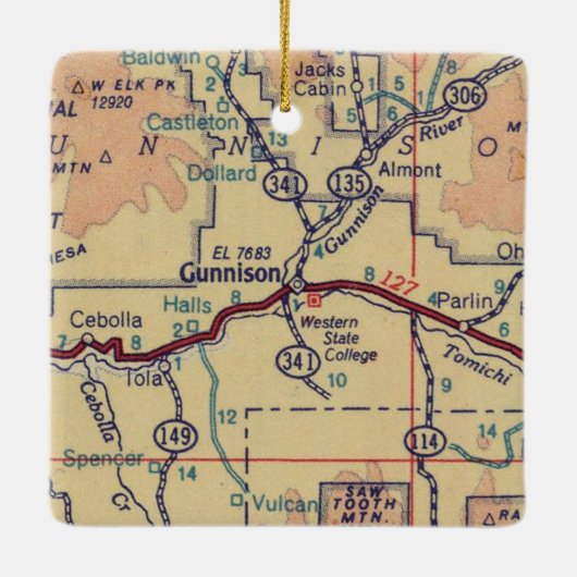 ガンニソンヴィンテージマップ セラミックオーナメント (裏面)
