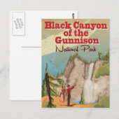 ガンニソンヴィンテージ旅行ポスターのブラックキャニオン ポストカード (正面/裏面)