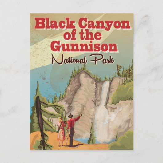 ガンニソンヴィンテージ旅行ポスターのブラックキャニオン ポストカード (正面)