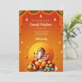 ガンパティダルシャン招待状カードガネシュプアハ招待状 招待状 (スタンド正面)