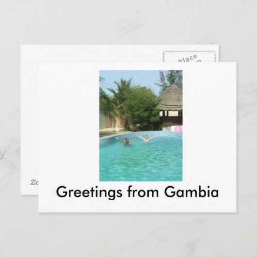 ガンビアからの挨拶 ポストカード (正面/裏面)