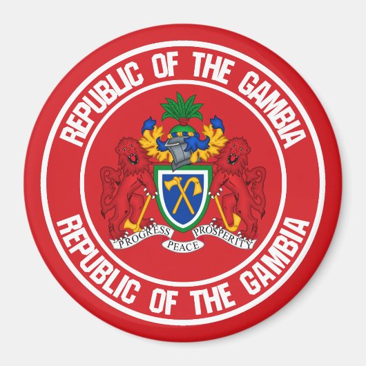 ガンビアラウンドエンブレム マグネット (正面)