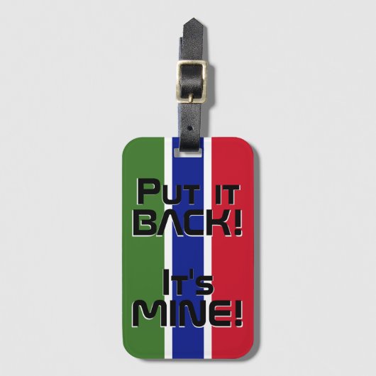 ガンビア国おもしろい旗 ラゲッジタグ (正面縦)