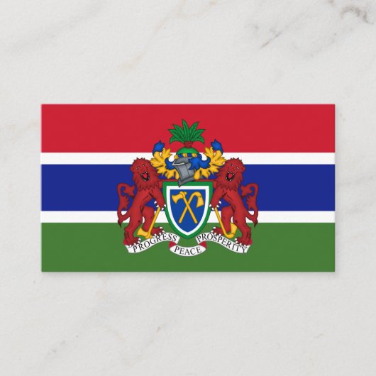 ガンビア国旗と紋章、ガンビア国旗 名刺 (正面)