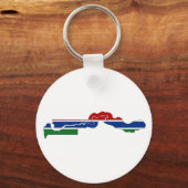 ガンビア国旗の地図の形状シルエット キーホルダー (正面)