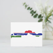 ガンビア国旗の地図GM ポストカード (スタンド正面)