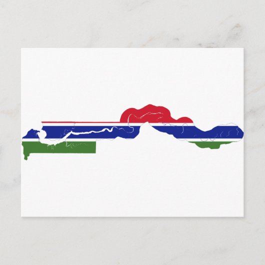 ガンビア国旗の地図GM ポストカード (正面)