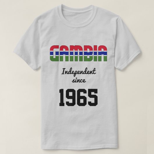 ガンビア国旗の独立性お祝いTシャツ Tシャツ (デザイン正面)