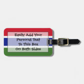 ガンビア国旗簡単ID個人 ラゲッジタグ (正面横)