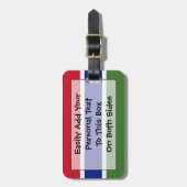 ガンビア国旗簡単ID個人 ラゲッジタグ (正面縦)