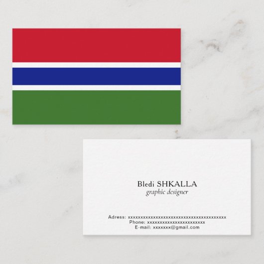 ガンビア国旗 名刺 (正面/裏面)