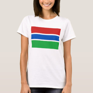 ガンビア国旗x地図Tシャツ Tシャツ