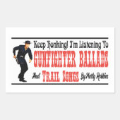 ガンファイターバラッドとトレイルの歌 長方形シール (正面)