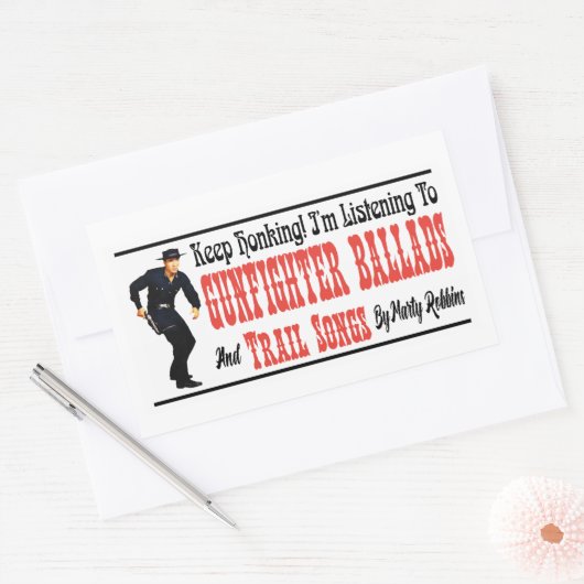 ガンファイターバラッドとトレイルの歌 長方形シール (封筒)