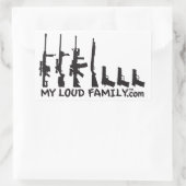 ガンファミリー – 私の大きな家族のデカール 長方形シール (バッグ)