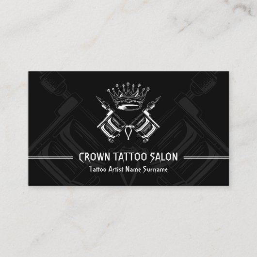 ガンペンクラウンブラックミニマルタモダントゥーアーティスト 名刺 (正面)